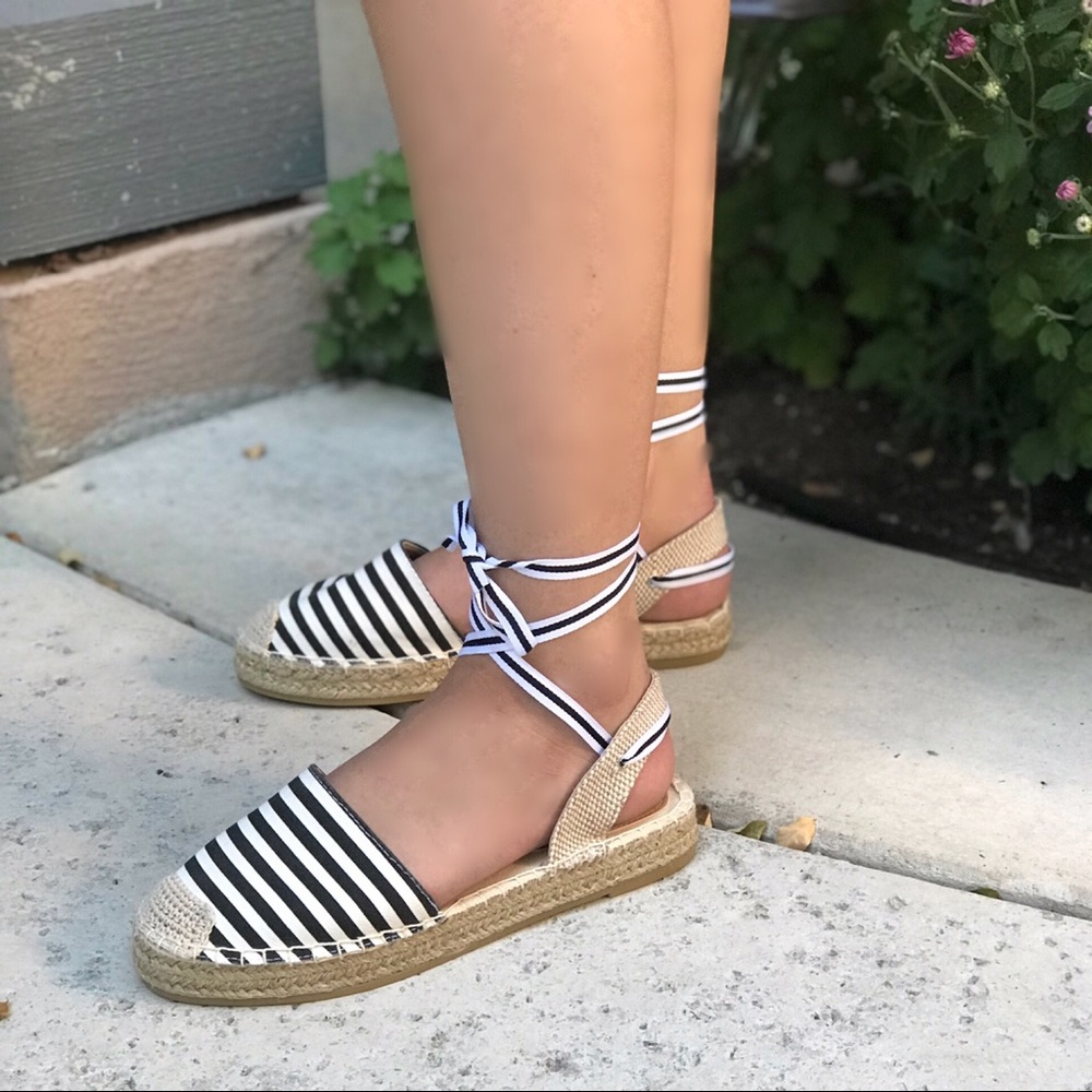 CLEARANCE-FIRM‼️Beach Babe Lace up Espadrilles - Picture 5 of 8